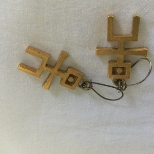 Figural gold tone earrings